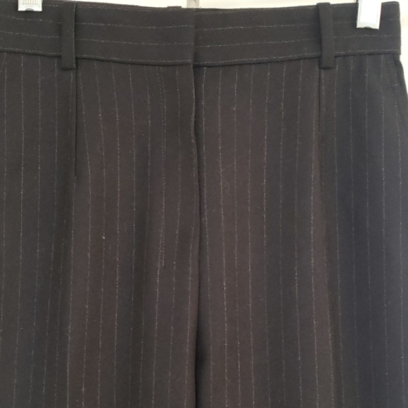 dark grey pinstripe trousers
